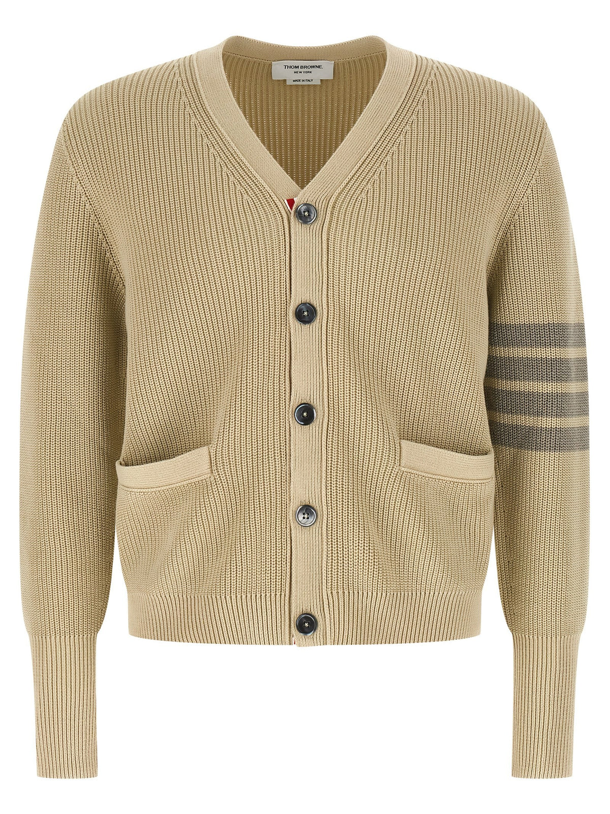 Thom Browne Garment Dye Cardigan Beige