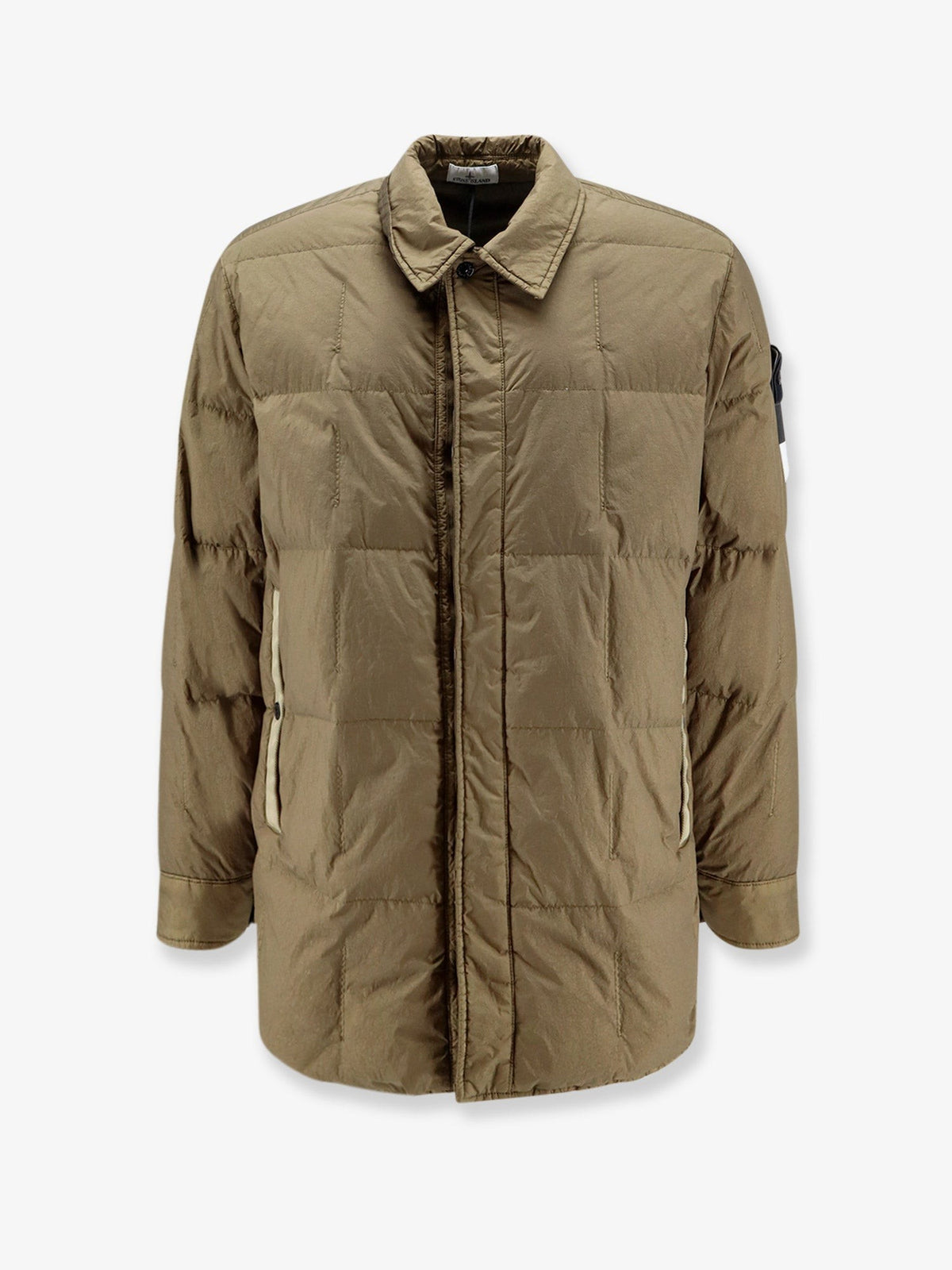 Stone Island Men's Garment Dyed Crinkle Reps NY Recycled Nylon Down Jacket Green