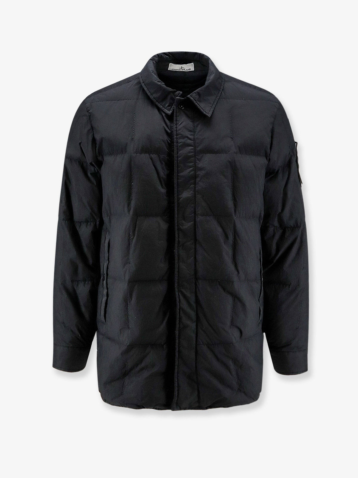 Stone Island Men's Garment Dyed Crinkle Reps NY Recycled Nylon Down Jacket Black