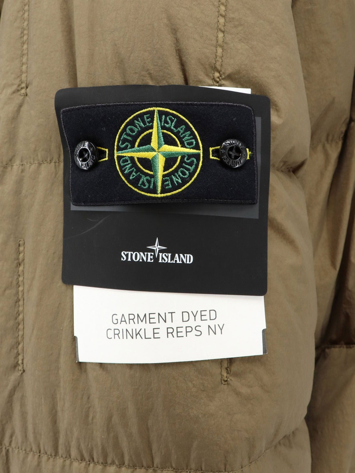 Stone Island Men's Garment Dyed Crinkle Reps NY Recycled Nylon Down Jacket Green