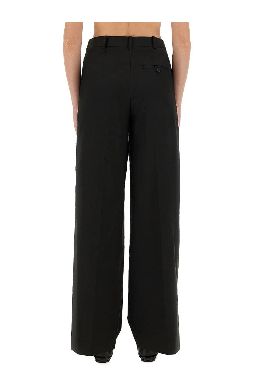The garment women’s pants Pluto black black high-waisted wide-leg trousers with tailored fit and front pleats