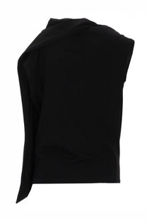 The Garment women’s top scarf black sleeveless with draped fabric and structured minimalist design in black