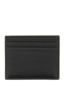 Valentino Men's Garnet Calfskin Rockstud Card Holder Black