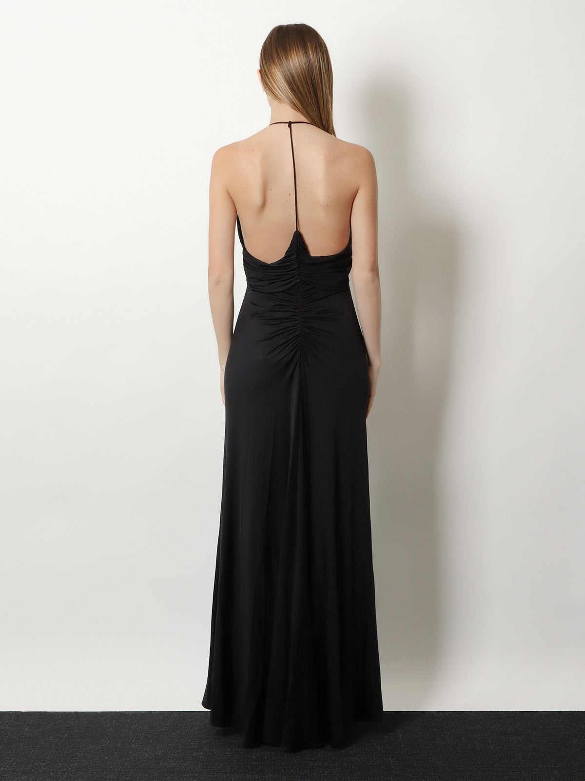 self-portrait Women's Gathered Jersey Long Dress Black