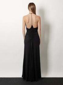 self-portrait Women's Gathered Jersey Long Dress Black