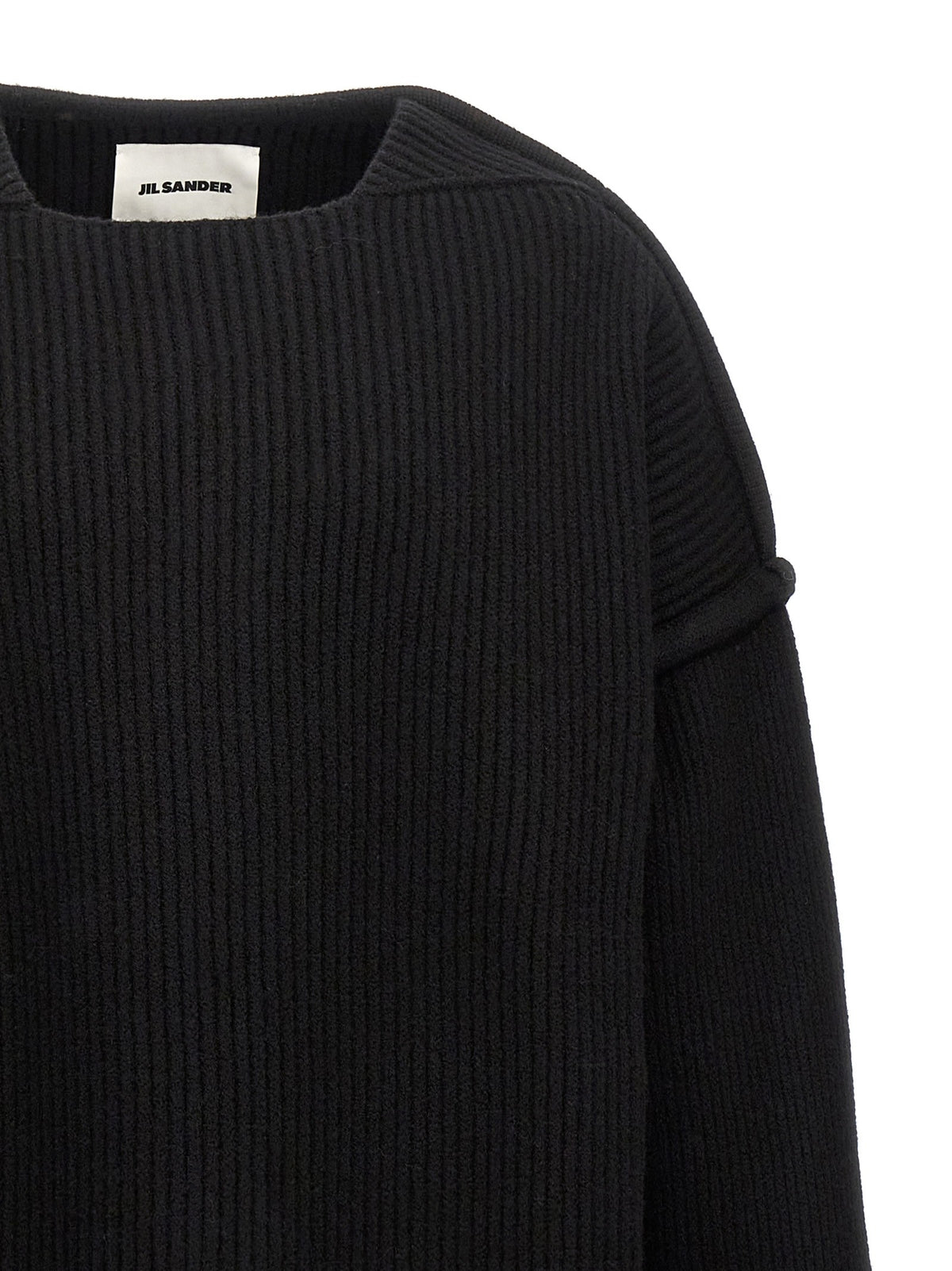 Jil Sander Geometric Neckline Sweater Black
