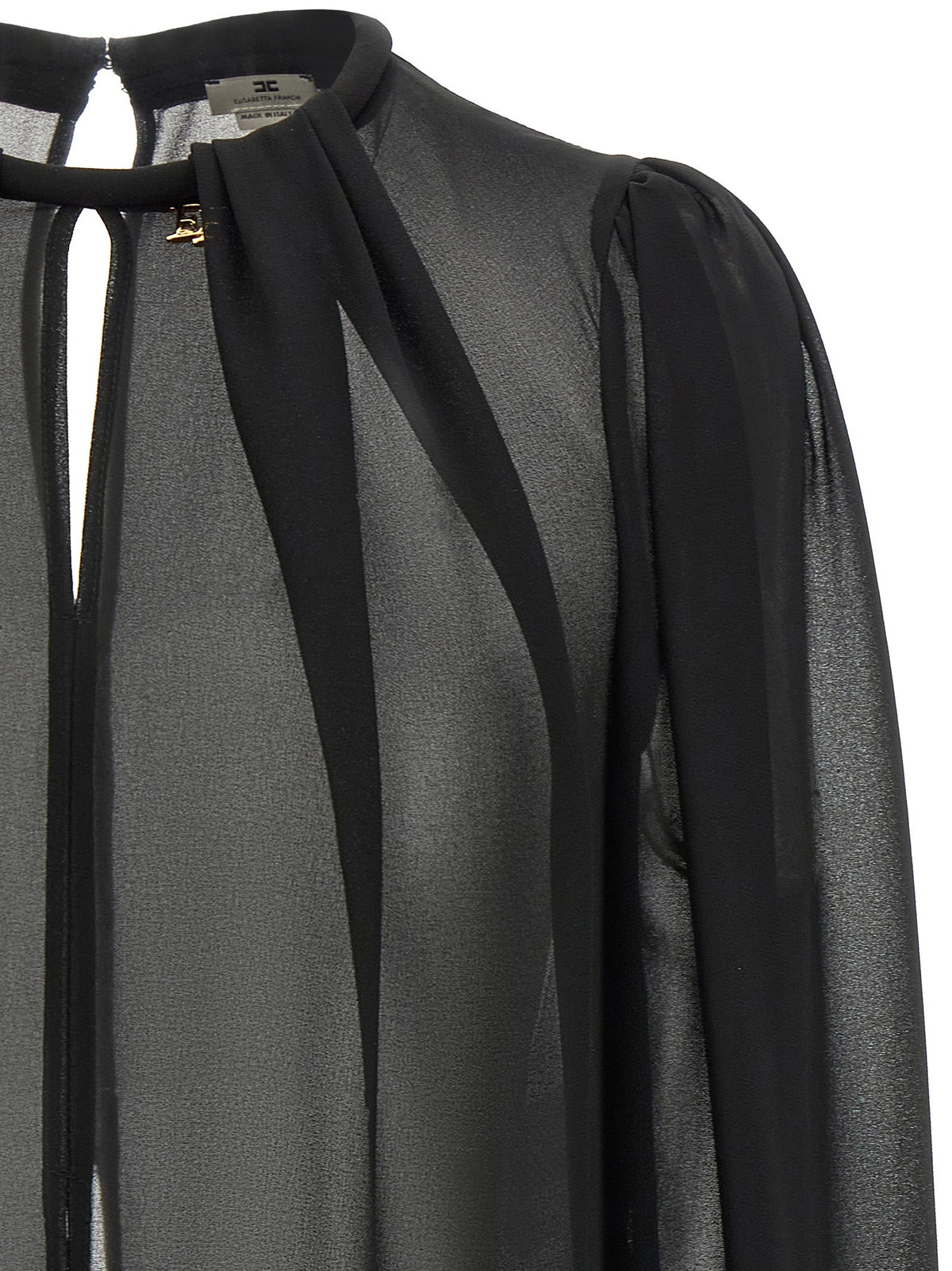 Elisabetta Franchi Georgette Jacket Black, view 3