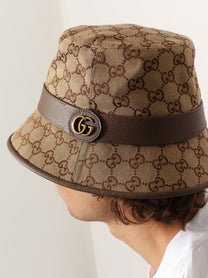 Gucci Men's GG Fabric Fedora Hat Beige