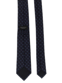 Gucci GG Jacquard Silk Tie Blue