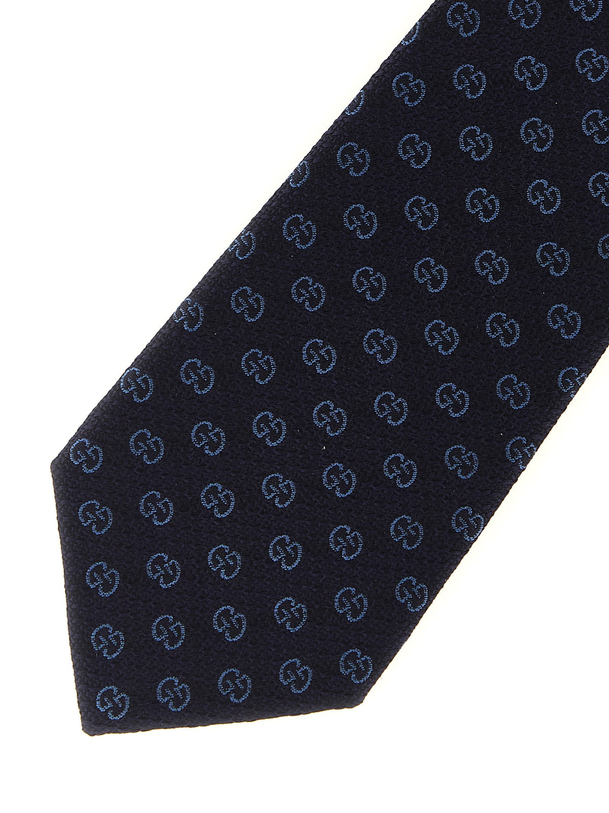 Gucci GG Jacquard Silk Tie Blue
