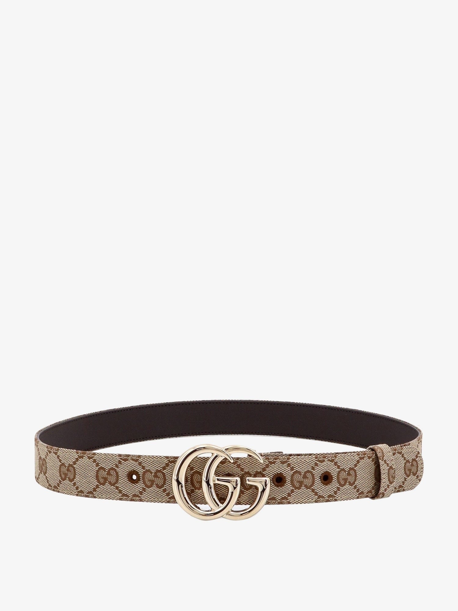 Gucci Women's GG Marmont Coated Canvas Belt Beige