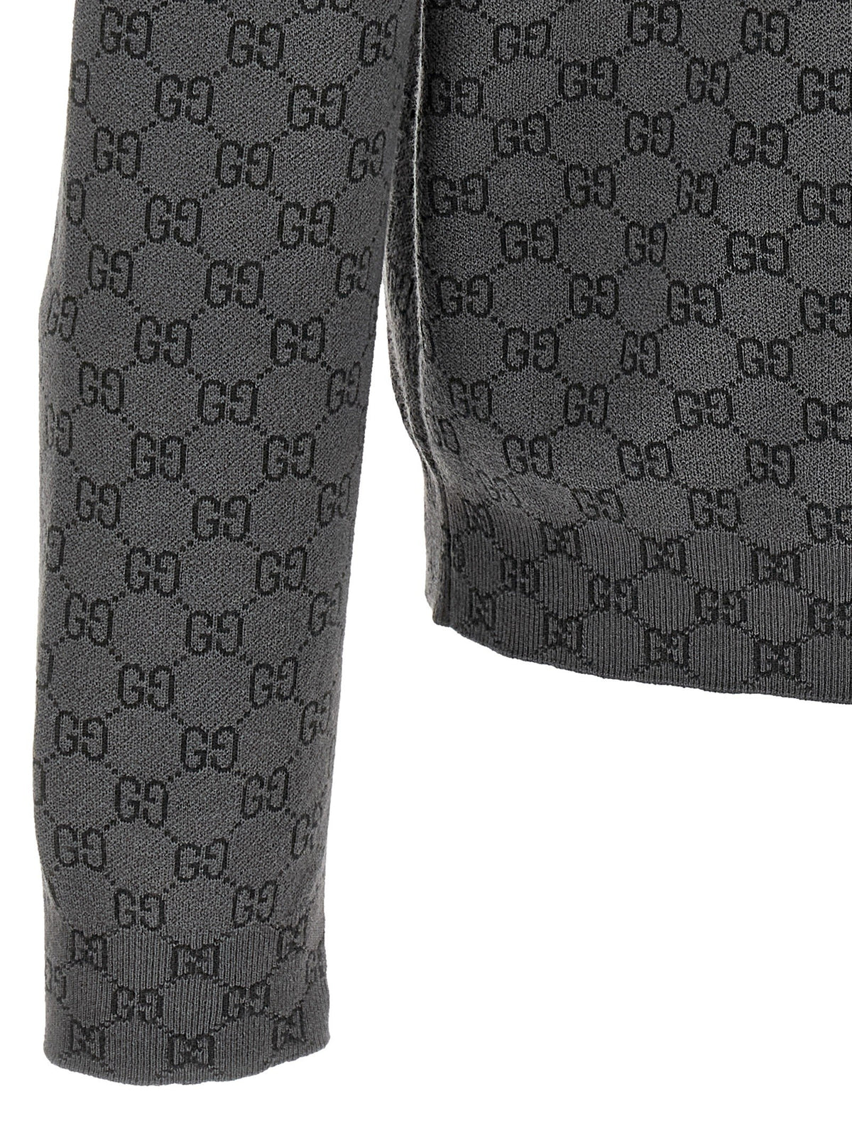 Gucci GG Wool and Silk Cardigan Grey