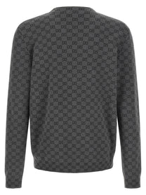 Gucci GG Wool and Silk Cardigan Grey