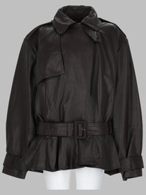 Rotate Women's Giacca Biker in Pelle Brown