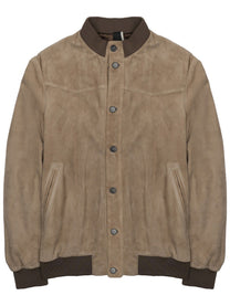 Low Brand Men's Giacca Bomber in Suede Beige