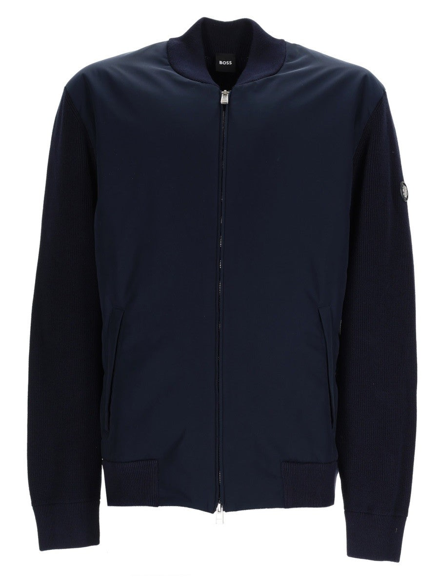 BOSS Men's Giacca Ubaio Con Zip Blue