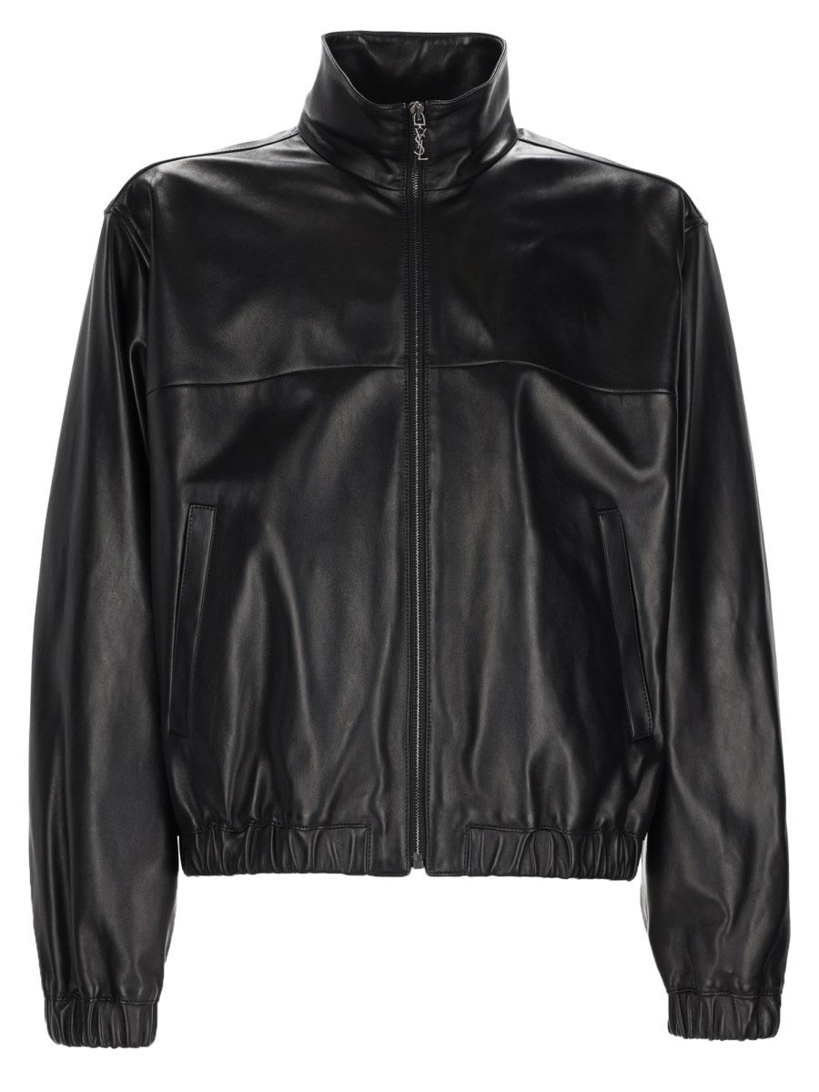 Saint Laurent Men's Giacca Cassandre in Pelle Black