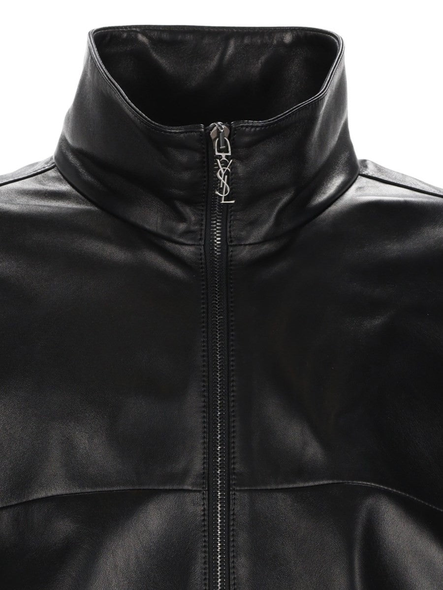 Saint Laurent Men's Giacca Cassandre in Pelle Black