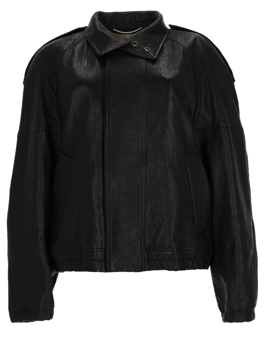 Saint Laurent Women's Giacca Cordo in Pelle Black