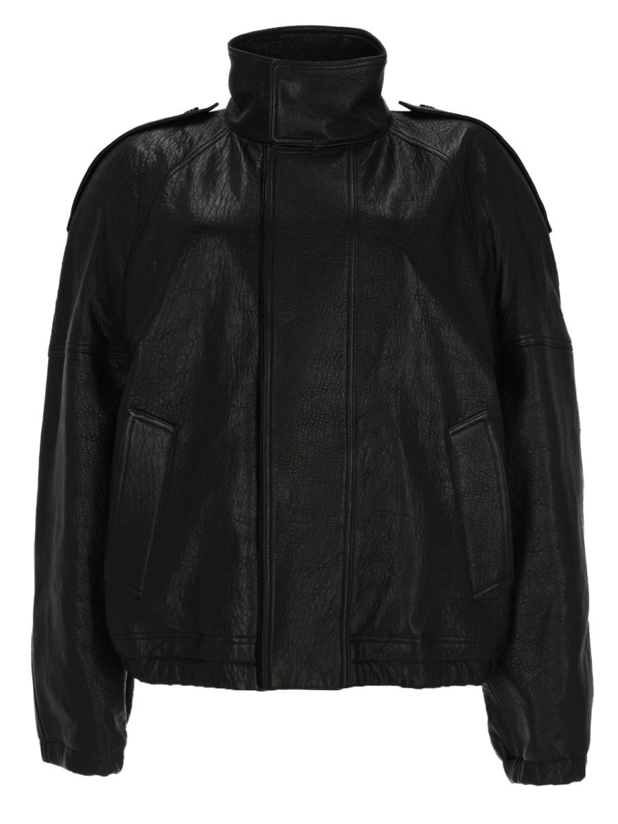 Saint Laurent Women's Giacca Cordo in Pelle Black