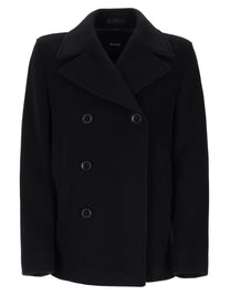 BOSS Men's Wool Double-Breasted Jacket Black