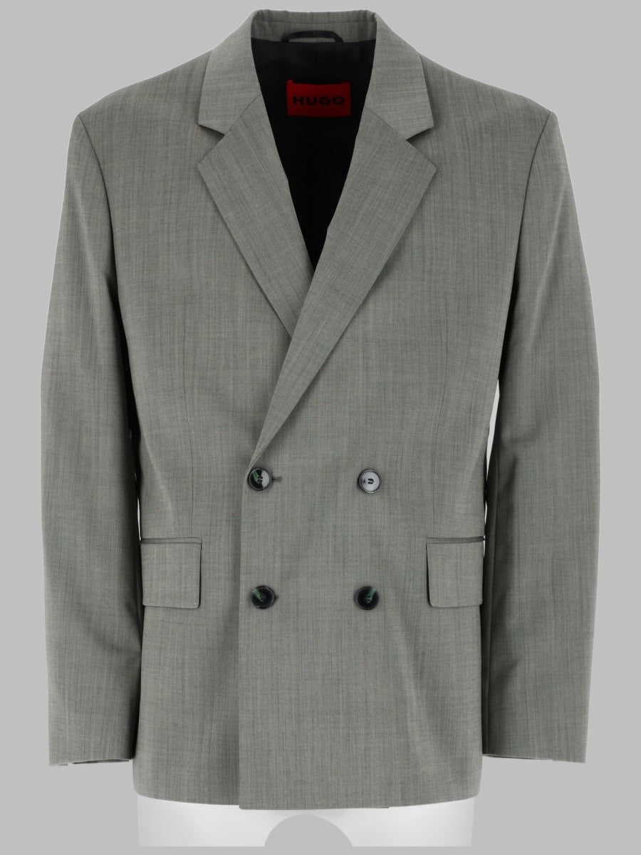 HUGO BOSS Men's Giacca Doppiopetto Karlo Grey