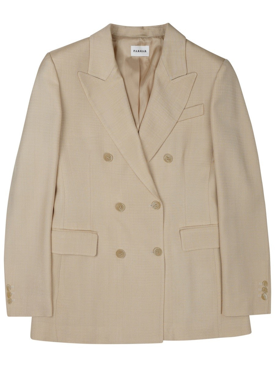 P.A.R.O.S.H Women's Giacca Doppiopetto Raisa Beige