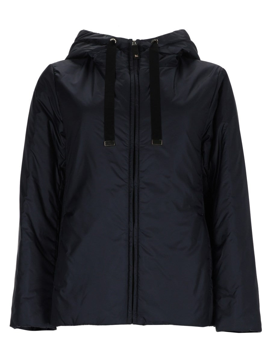 S MAX MARA Women's Giacca Imbottita Con Cappuccio in Tela Antigoccia Blue
