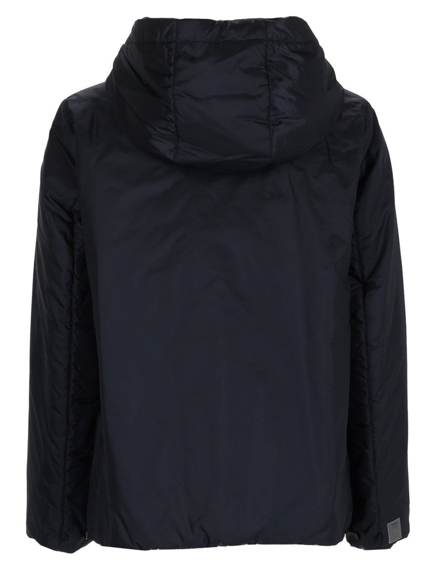 S MAX MARA Women's Giacca Imbottita Con Cappuccio in Tela Antigoccia Blue