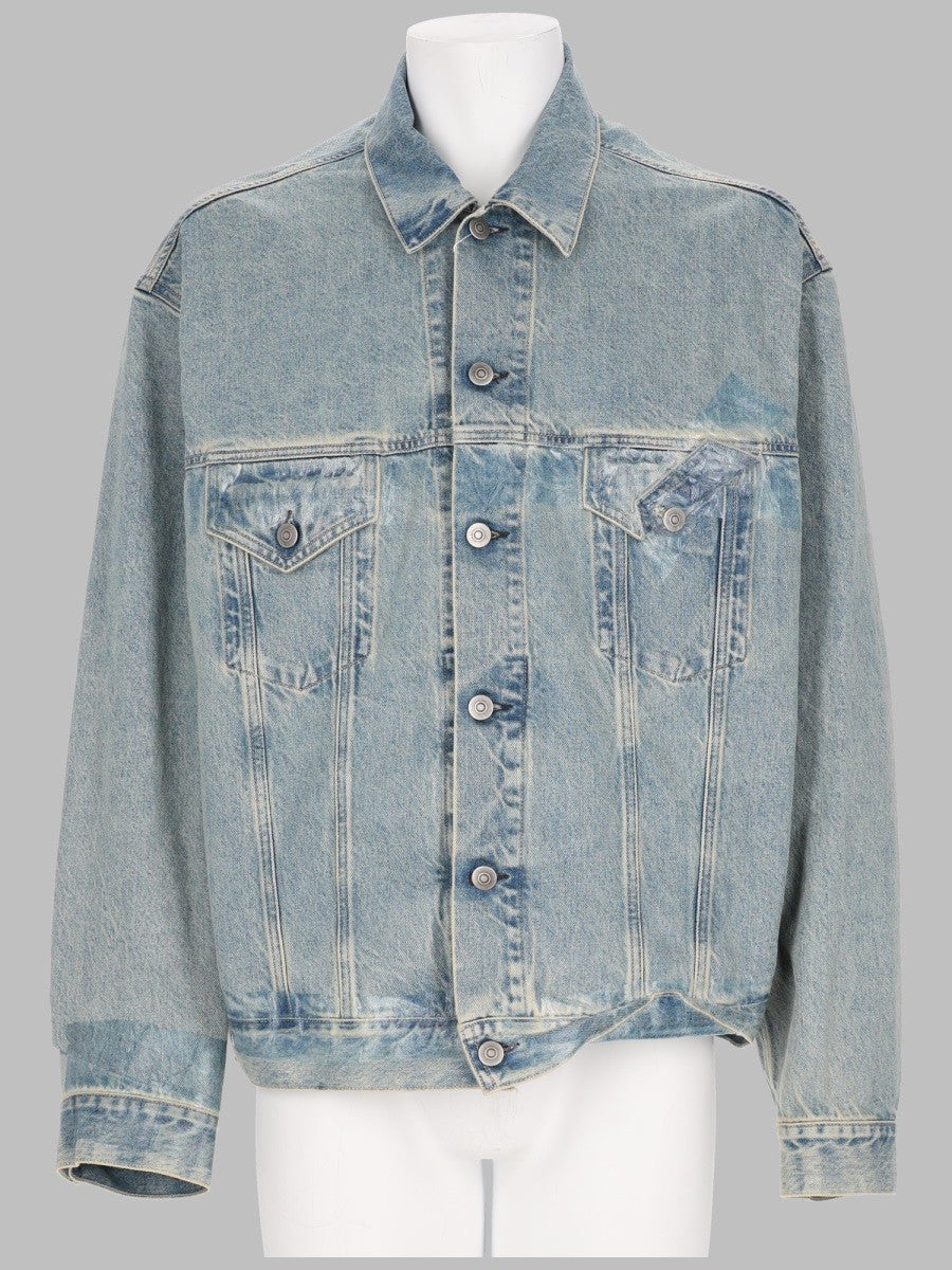 Maison Margiela Men's Giacca in Denim Taped Blue