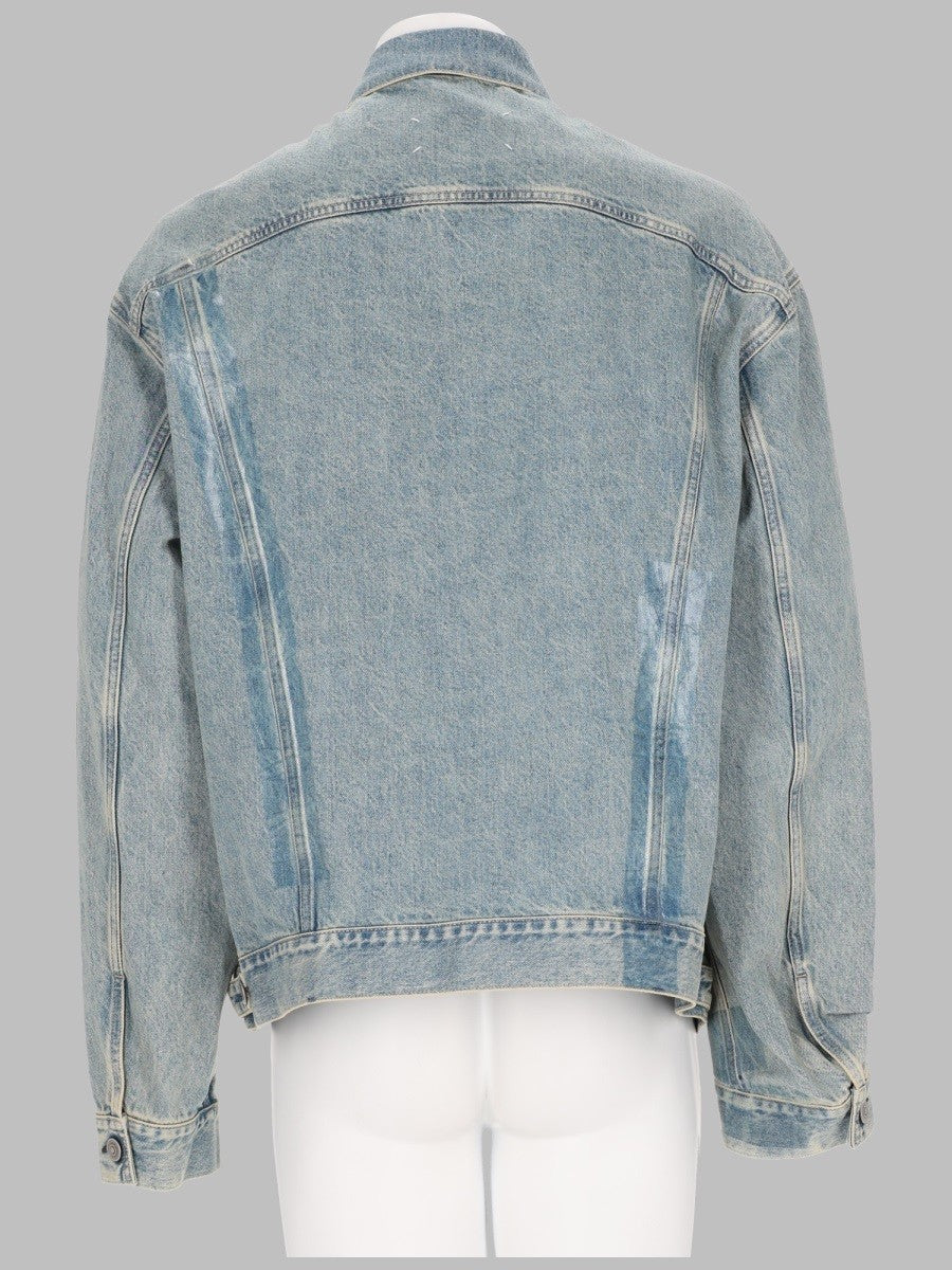 Maison Margiela Men's Giacca in Denim Taped Blue