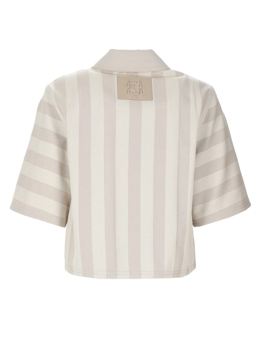 Fendi Women's Giacca in Drill Pequin Beige