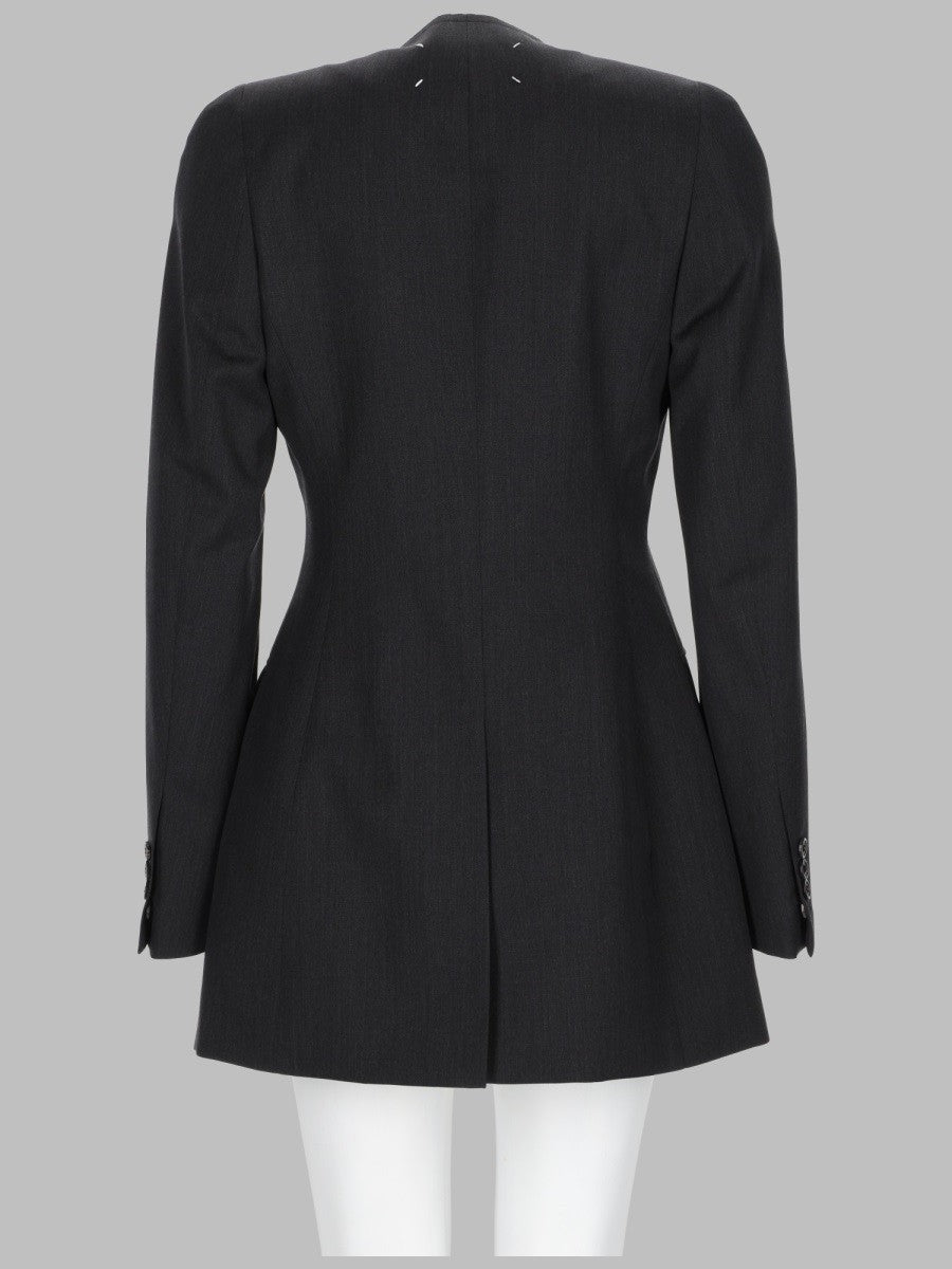 Maison Margiela Women's Giacca in Lana Gessata Black