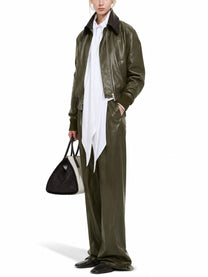 Bottega Veneta Women's Giacca in Pelle Lucida Green