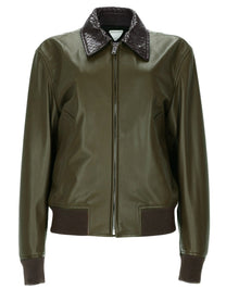 Bottega Veneta Women's Giacca in Pelle Lucida Green