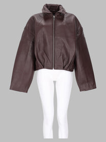 ROTATE Birger Christensen Women's Leather Rigenerata Jacket Brown
