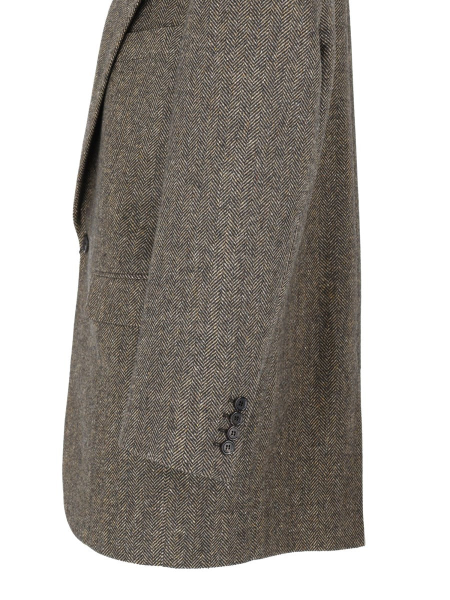 Saint Laurent Women's Giacca Monopetto in Lana Grey