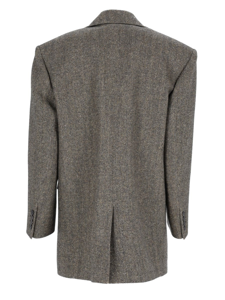 Saint Laurent Women's Giacca Monopetto in Lana Grey
