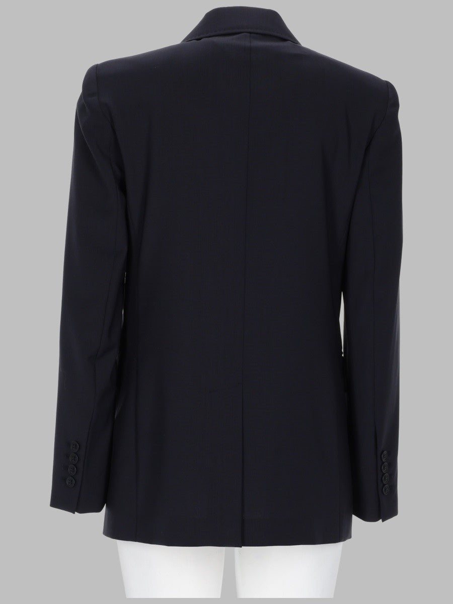 Max Mara Studio Women's Giacca Monopetto in Tela DI Lana Blue