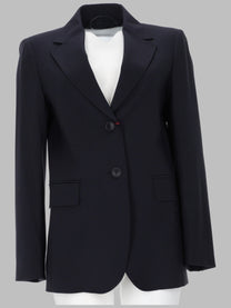 Max Mara Studio Women's Giacca Monopetto in Tela DI Lana Blue