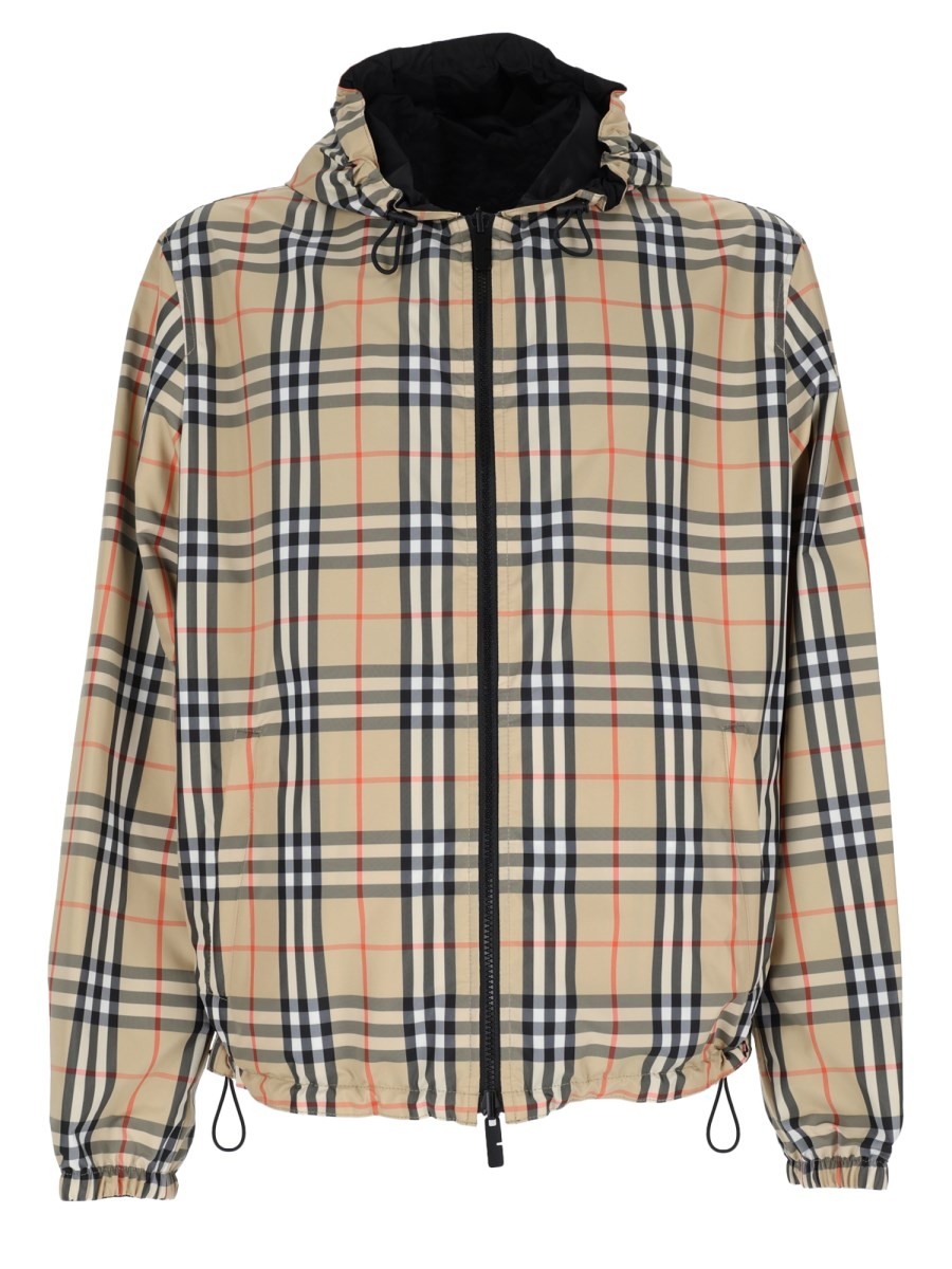 Burberry Men's Giacca Newport Reversibile Con Motivo Check Beige