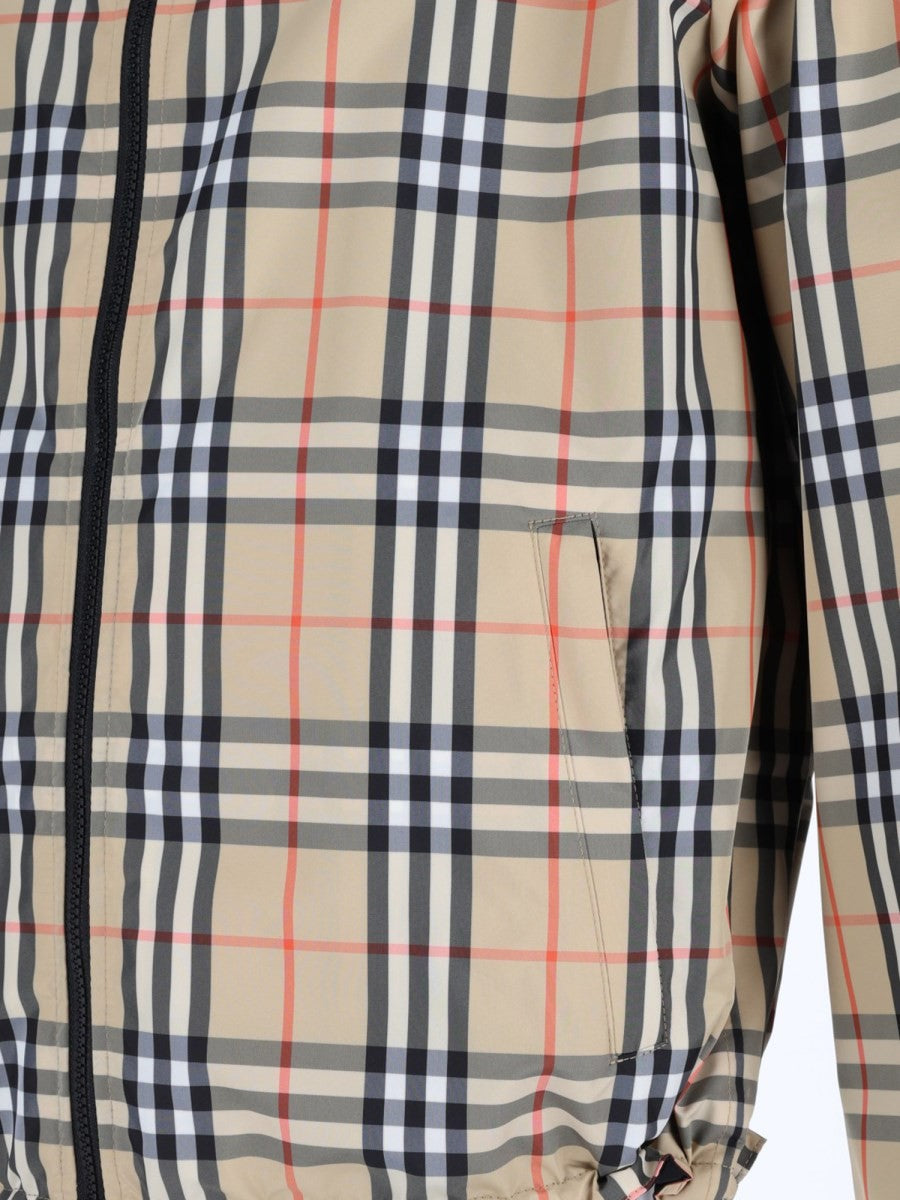 Burberry Men's Giacca Newport Reversibile Con Motivo Check Beige