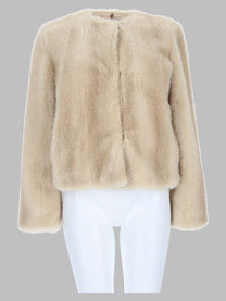 Max Mara Studio Women's Giacca Palchi in Ecopelliccia Beige