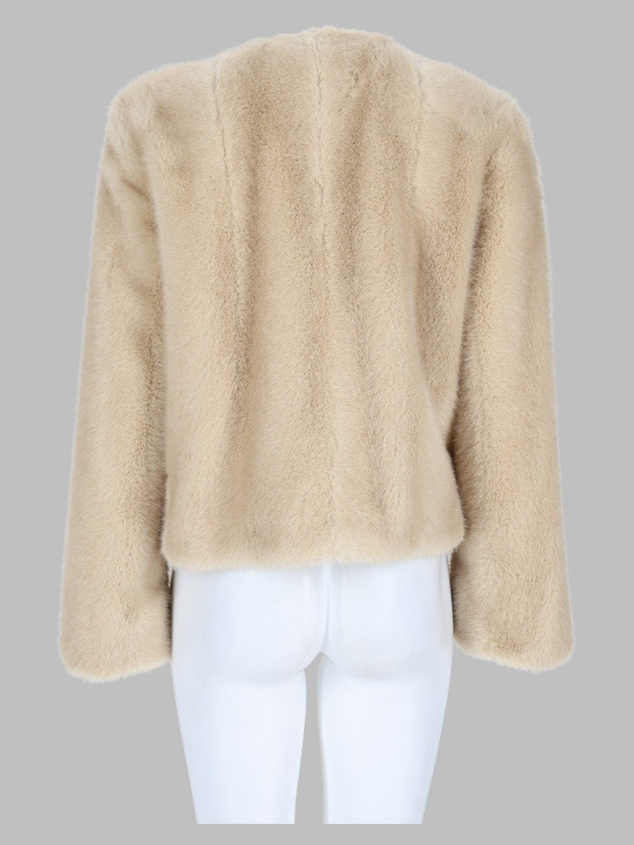 Max Mara Studio Women's Giacca Palchi in Ecopelliccia Beige