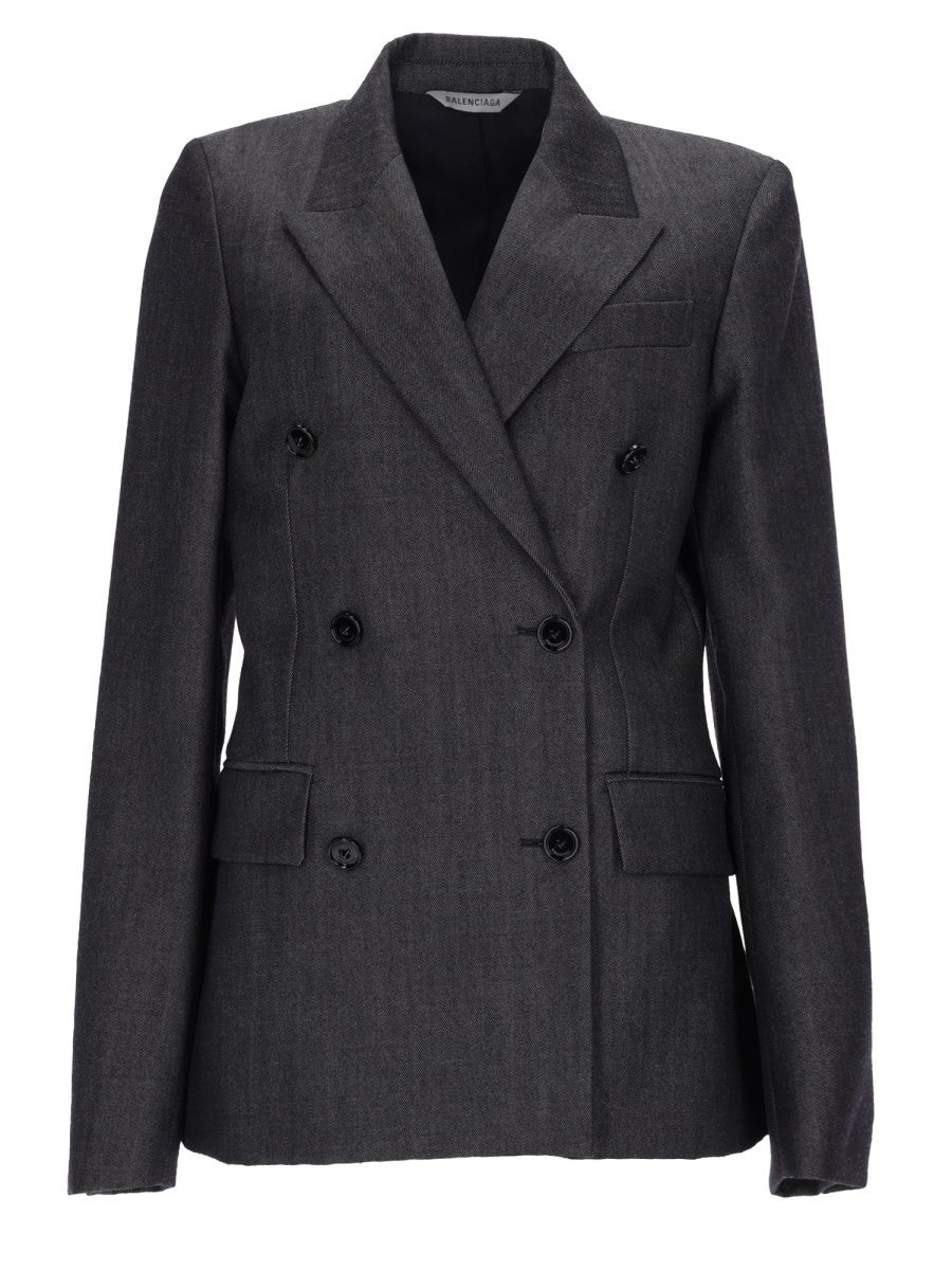 Balenciaga Women's Giacca Sartoriale Doppiopetto Grey