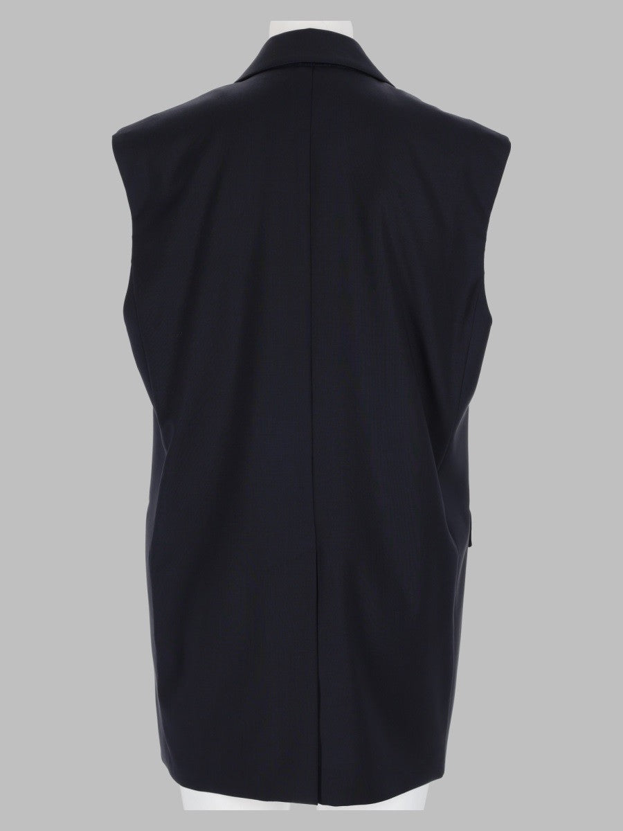 Max Mara Studio Women's Giacca Smanicata in Lana Blue