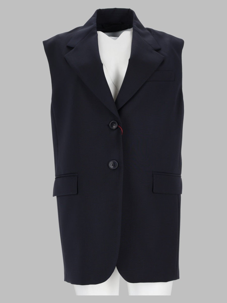 Max Mara Studio Women's Giacca Smanicata in Lana Blue