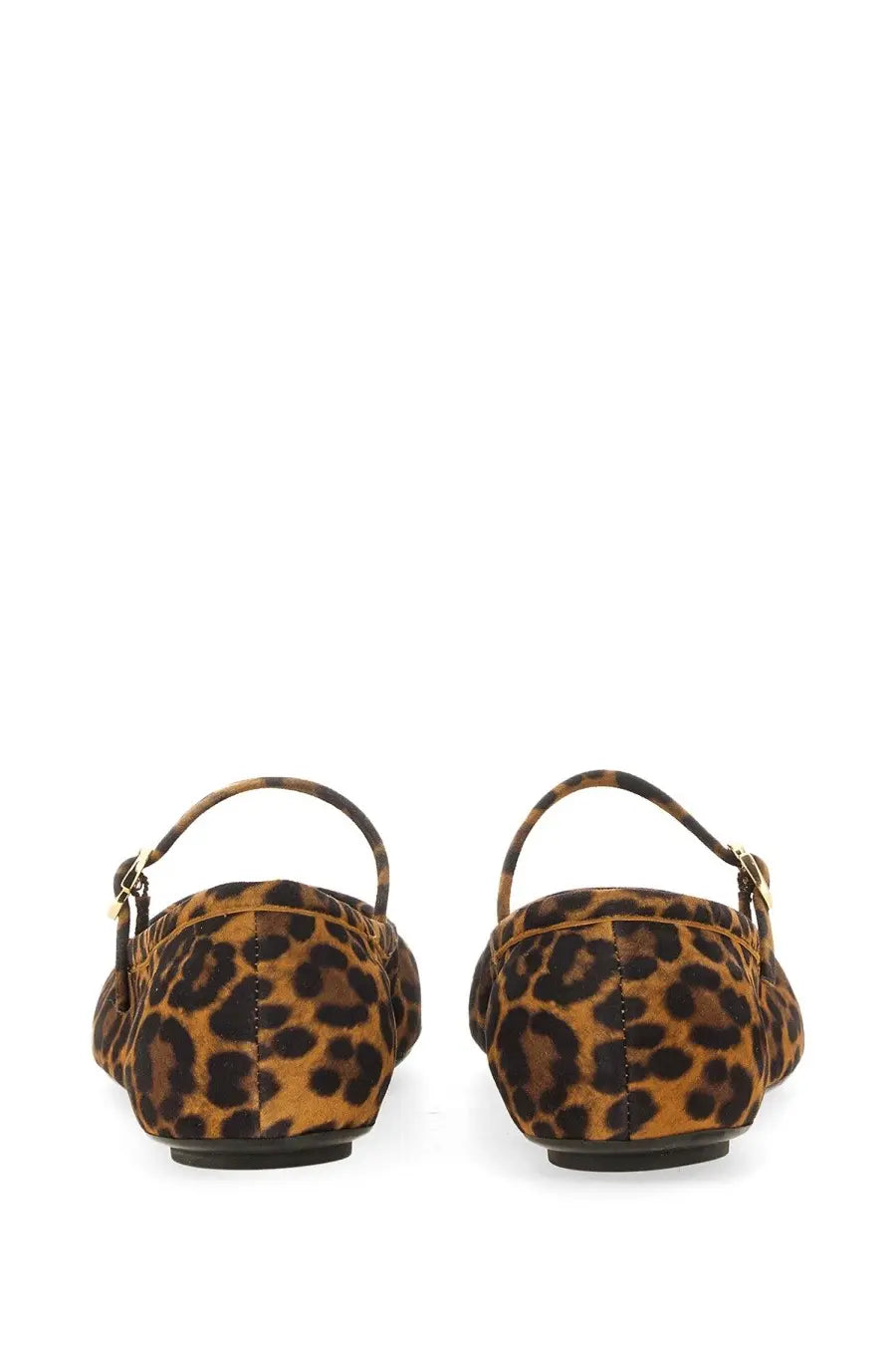 Brown and black leopard-print suede flats with thin ankle strap from gianvito rossi ballerina carla pattern collection