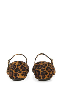 Brown and black leopard-print suede flats with thin ankle strap from gianvito rossi ballerina carla pattern collection