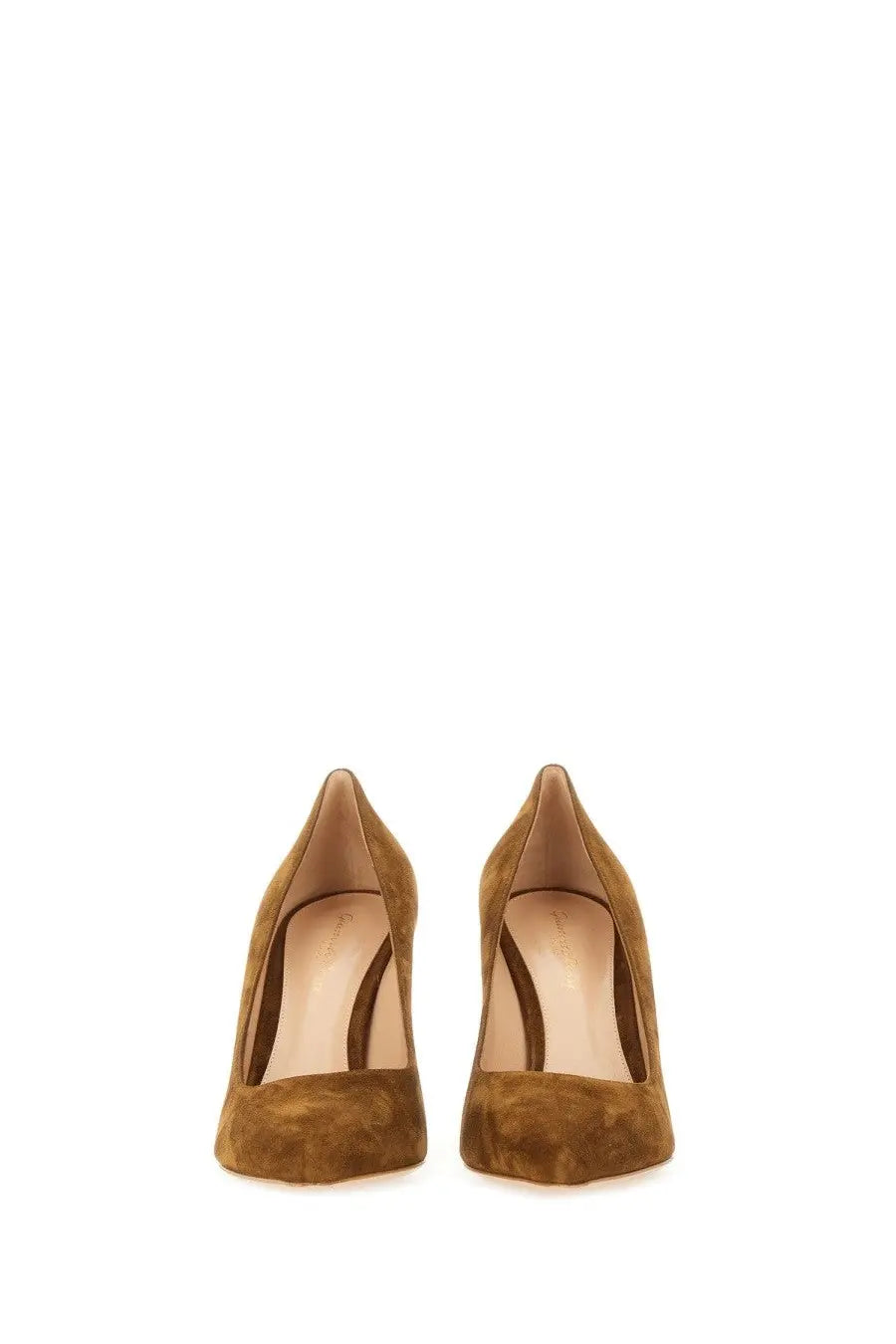 Gianvito rossi women’s decolletè gianvito brown brown suede high-heeled pumps with pointed toe and minimalist design